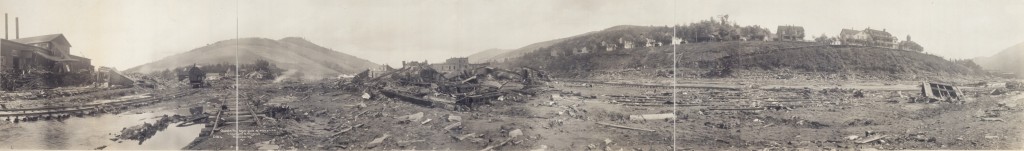 A panoramic view of the flood damage. (Library of Congress)