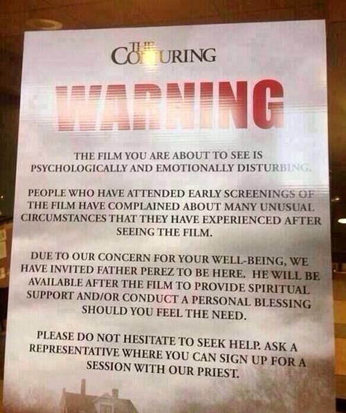 the conjuring employed catholic priests to bless audiences during screenings