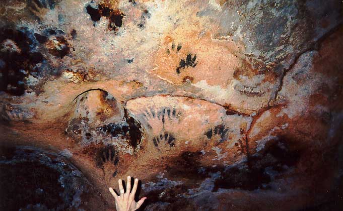 handprints in loltun cave system