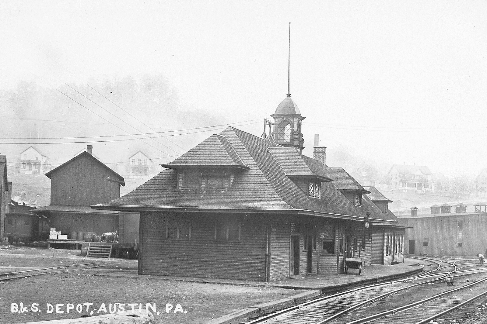 The Buffalo & Susquehanna Railroad depot in Austin, Pa.