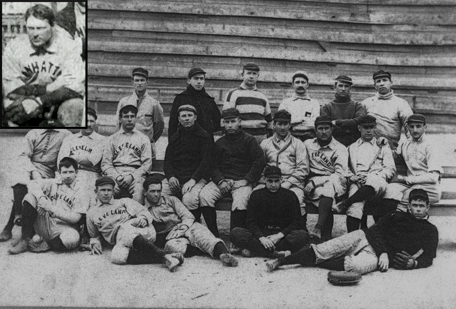 "Pete" McBride (top left insert) played for the Cleveland Spiders in 1898.