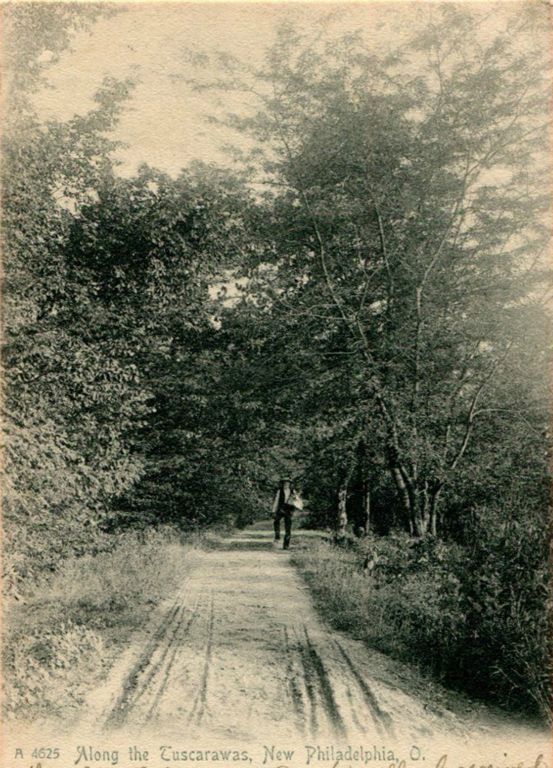 19th Century photograph of a rural road near Newcomerstown, OH.