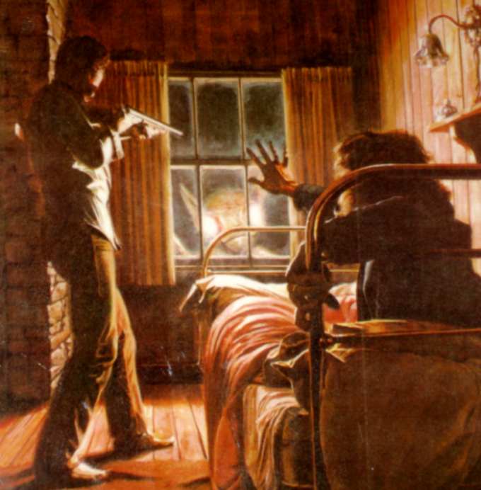 Illustration of the Kelly - Hopkinsville Encounter from the Pennyroyal Museum in Hopkinsville Kentucky